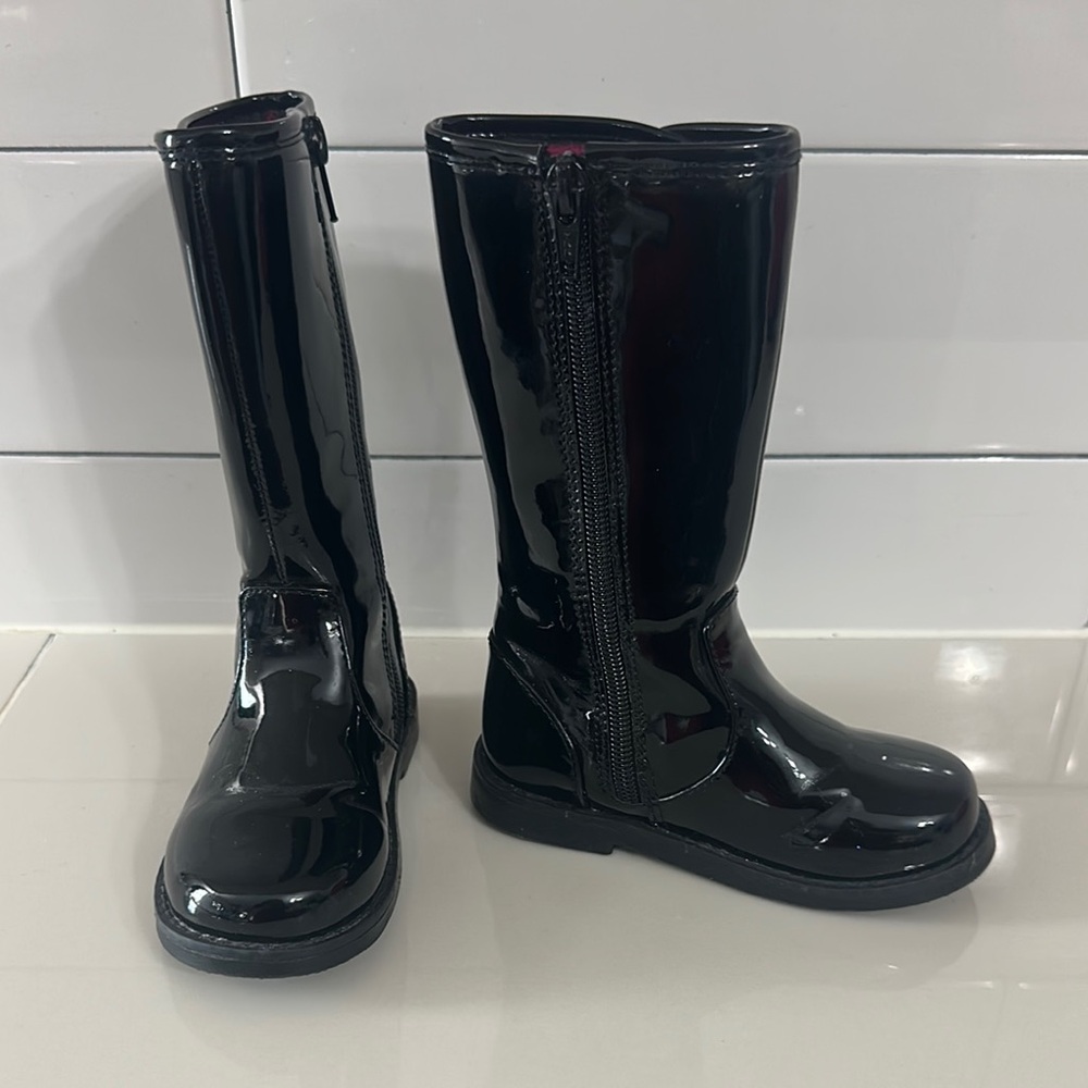 Tucker-Tate Shiny Black Patent Leather Boots